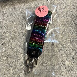 Rainbow‎ Sparkle Keychain Wristlet
